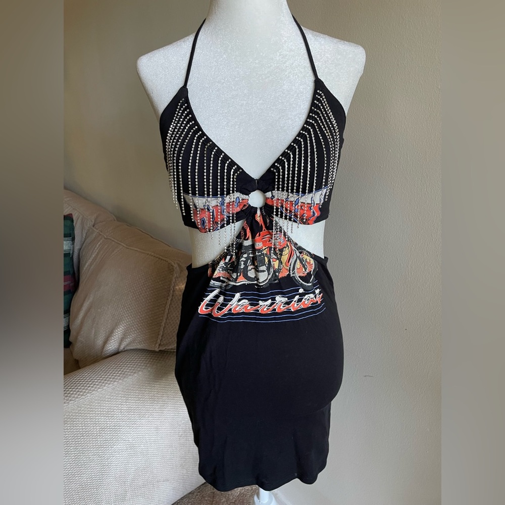Rhinestone Biker Dress ✨